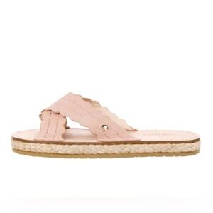 Kate Spade Size 8M Pink Scalloped Espadrille Sandals Leather